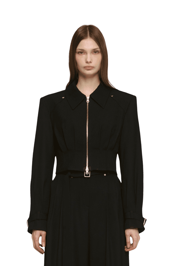 Pintuck Cropped Jacket (B) — vue 2