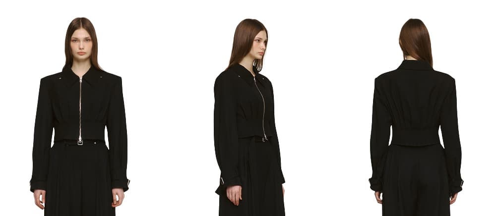 Pintuck Cropped Jacket (B) — vue 15