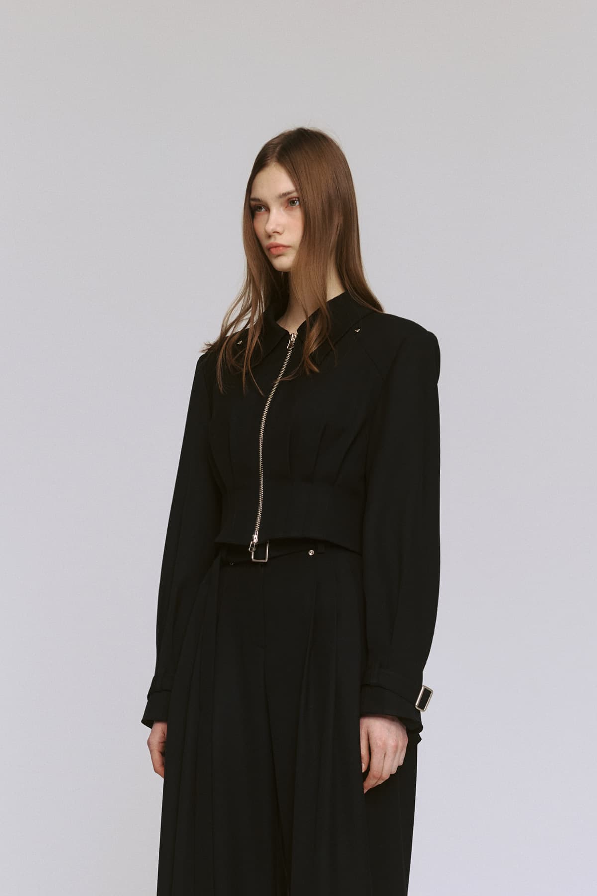 Pintuck Cropped Jacket (B) — vue 9