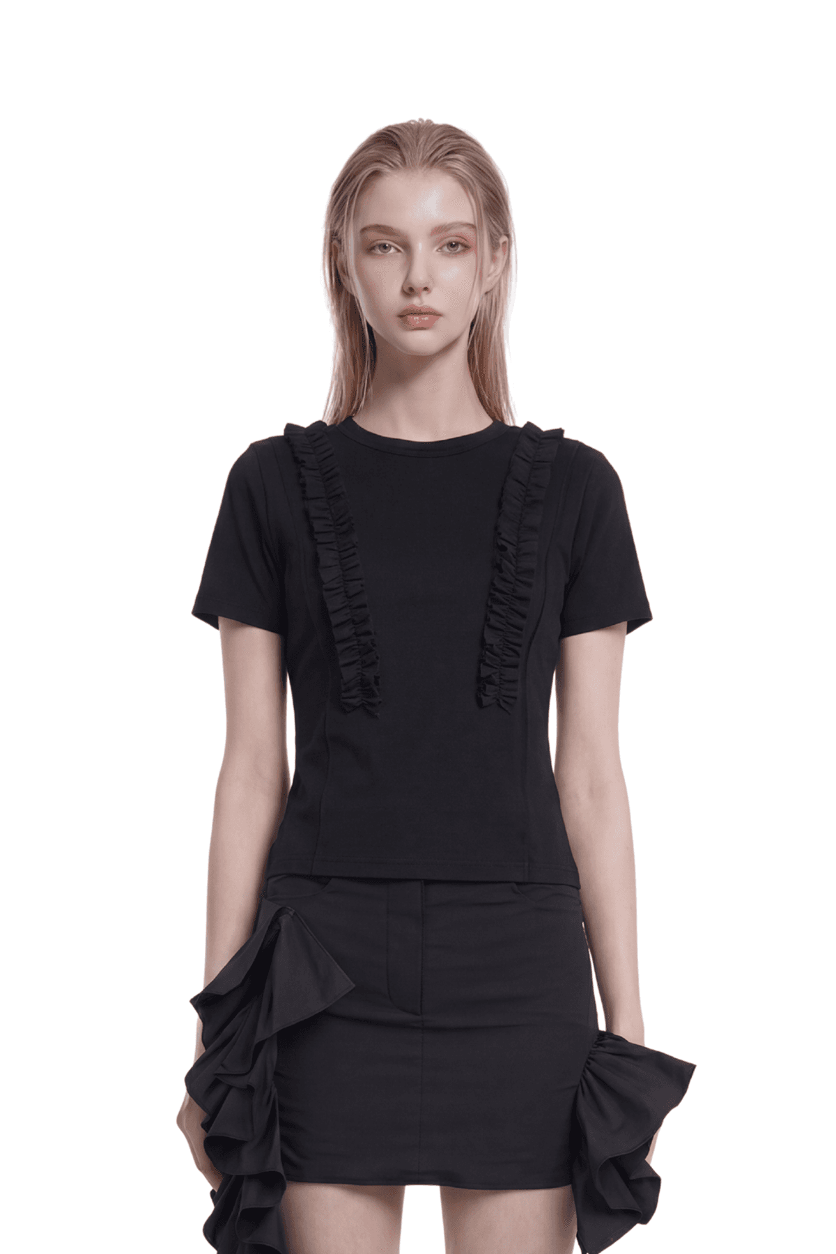 Frill Short-sleeve T-shirt (B) — vue 4