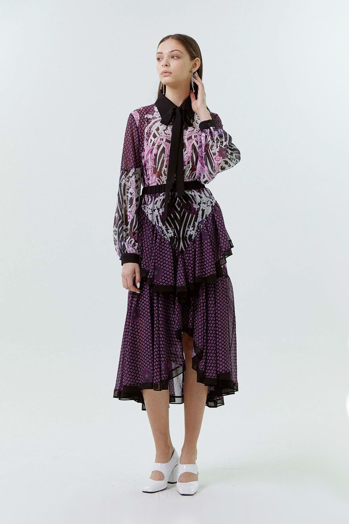 Unbalanced Ruffle Skirt (PURPLE) — vue 5