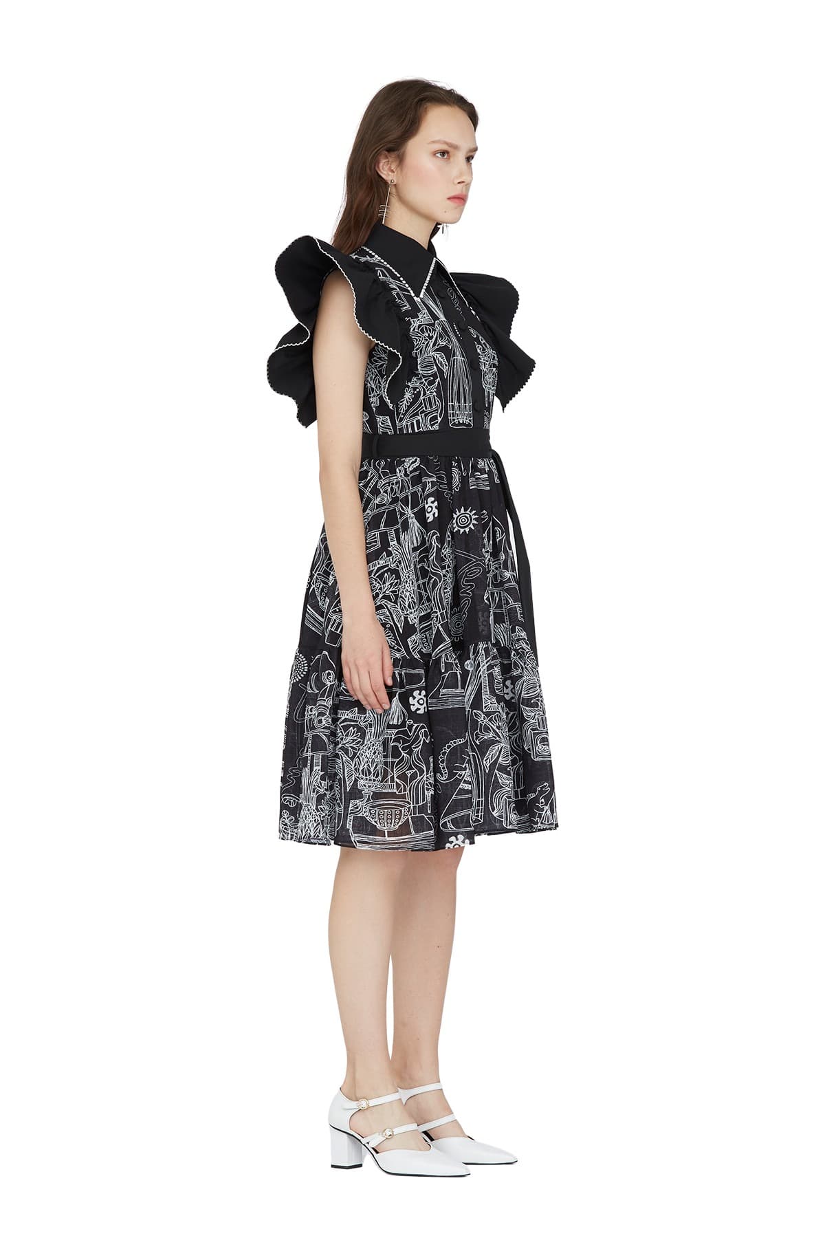 Sleeveless Tiered Midi Dress (BK) — vue 3