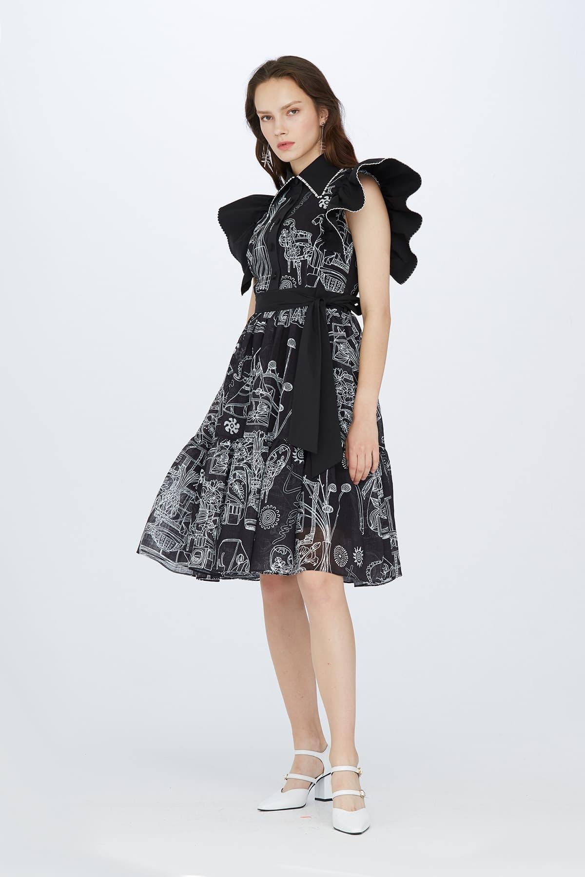 Sleeveless Tiered Midi Dress (BK) — vue 6