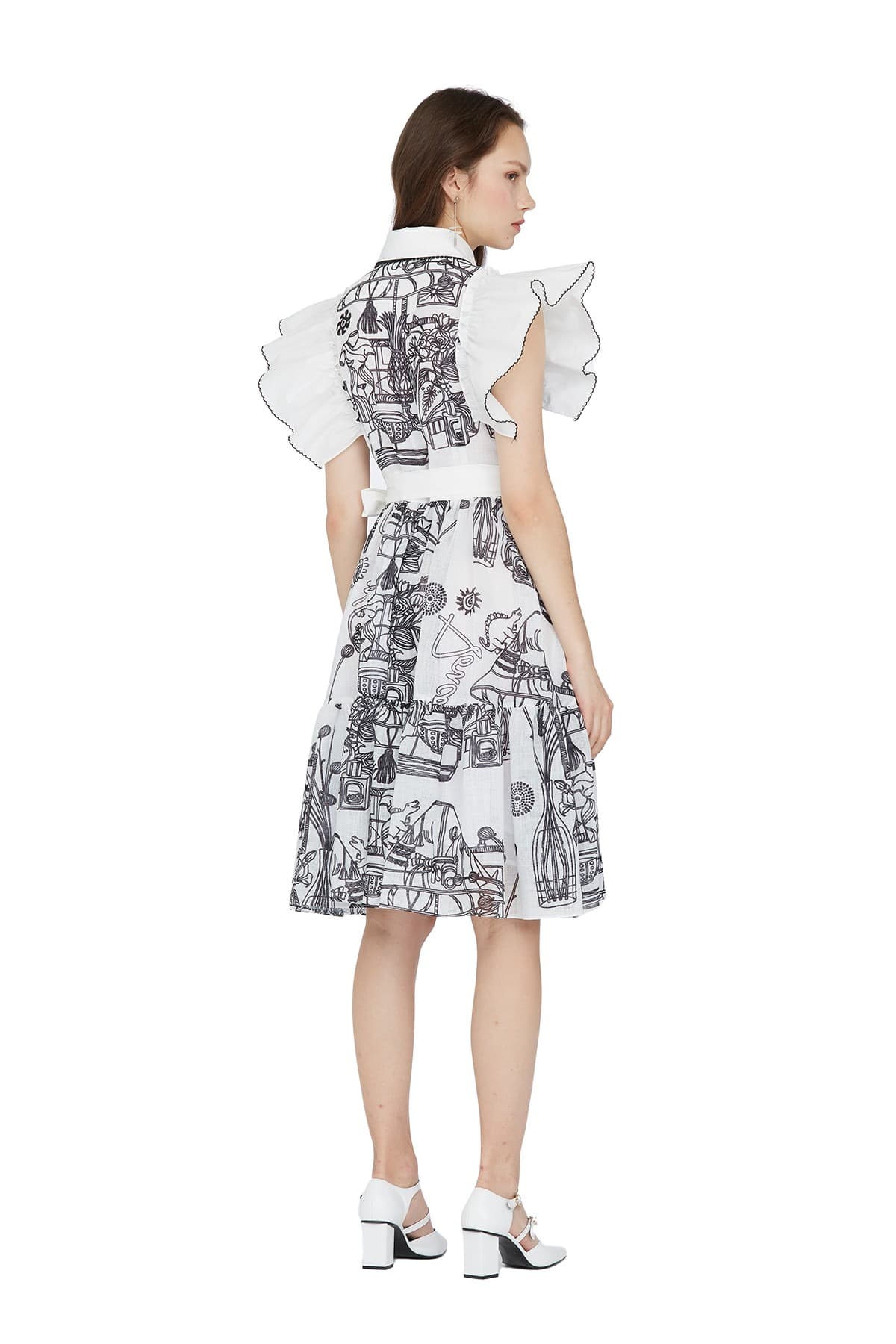 Sleeveless Tiered Midi Dress (WH) — vue 4