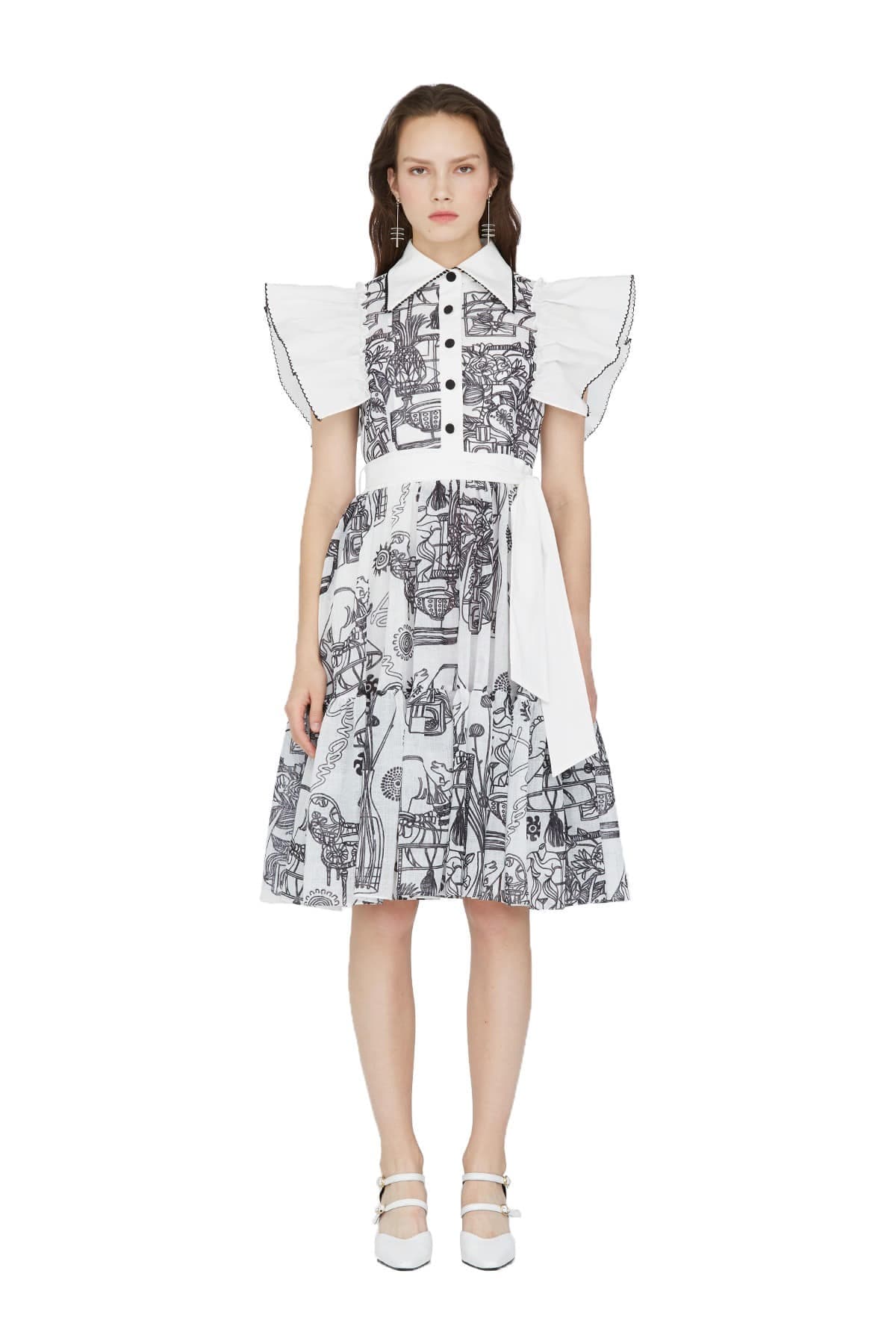 Sleeveless Tiered Midi Dress (WH) — vue 1