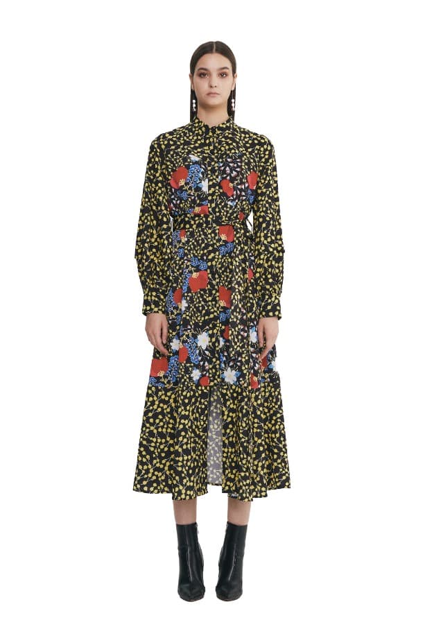 China-neck Robe Dress (GY) — vue 2