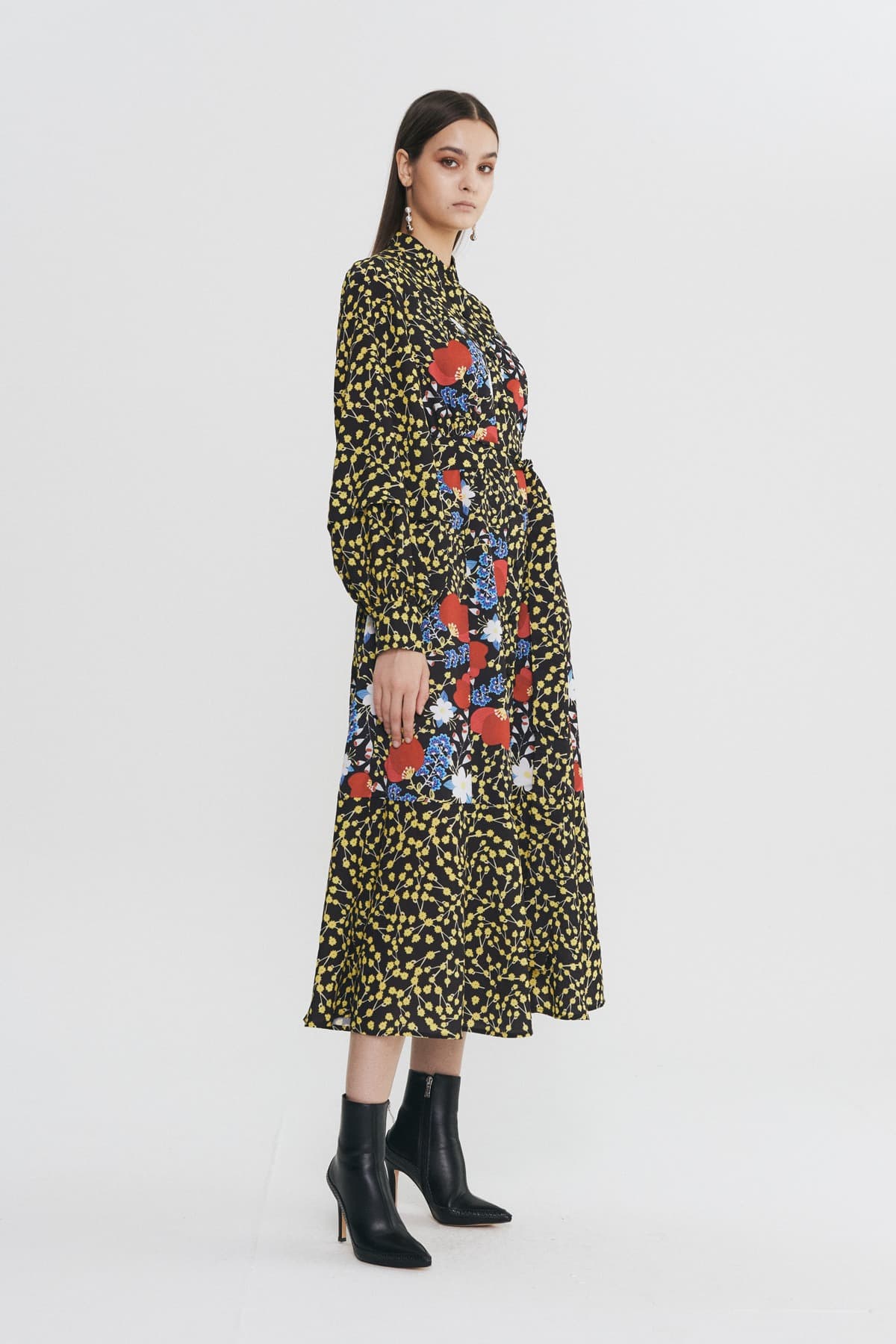 China-neck Robe Dress (GY) — vue 6