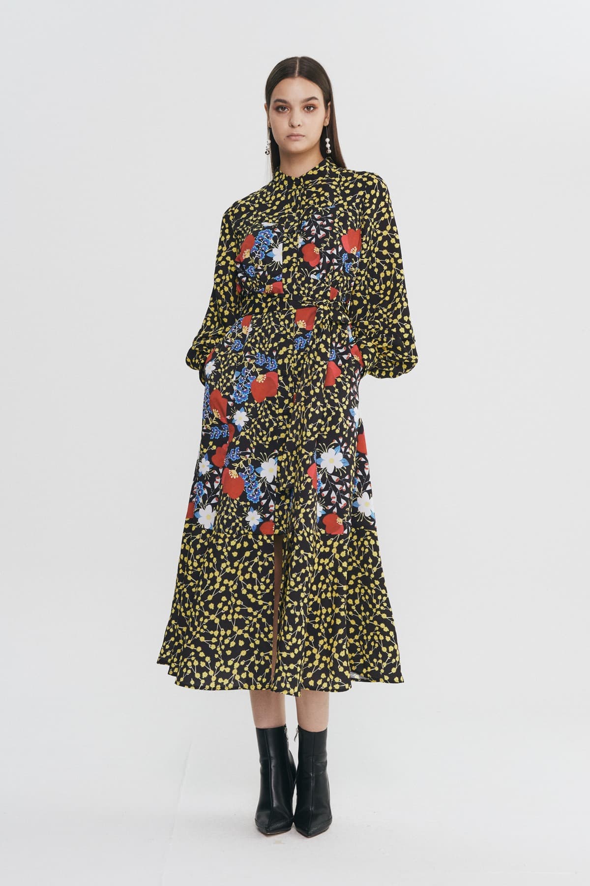 China-neck Robe Dress (GY) — vue 8