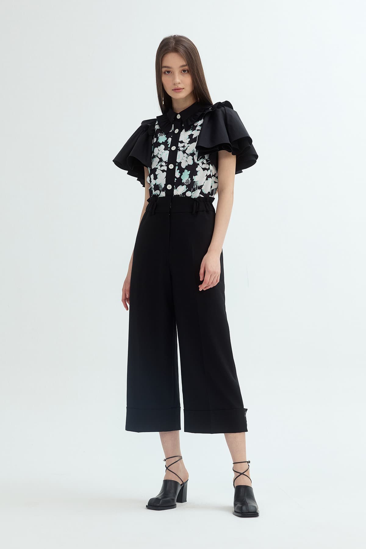 Split Button Slacks Pants (BK) — vue 5