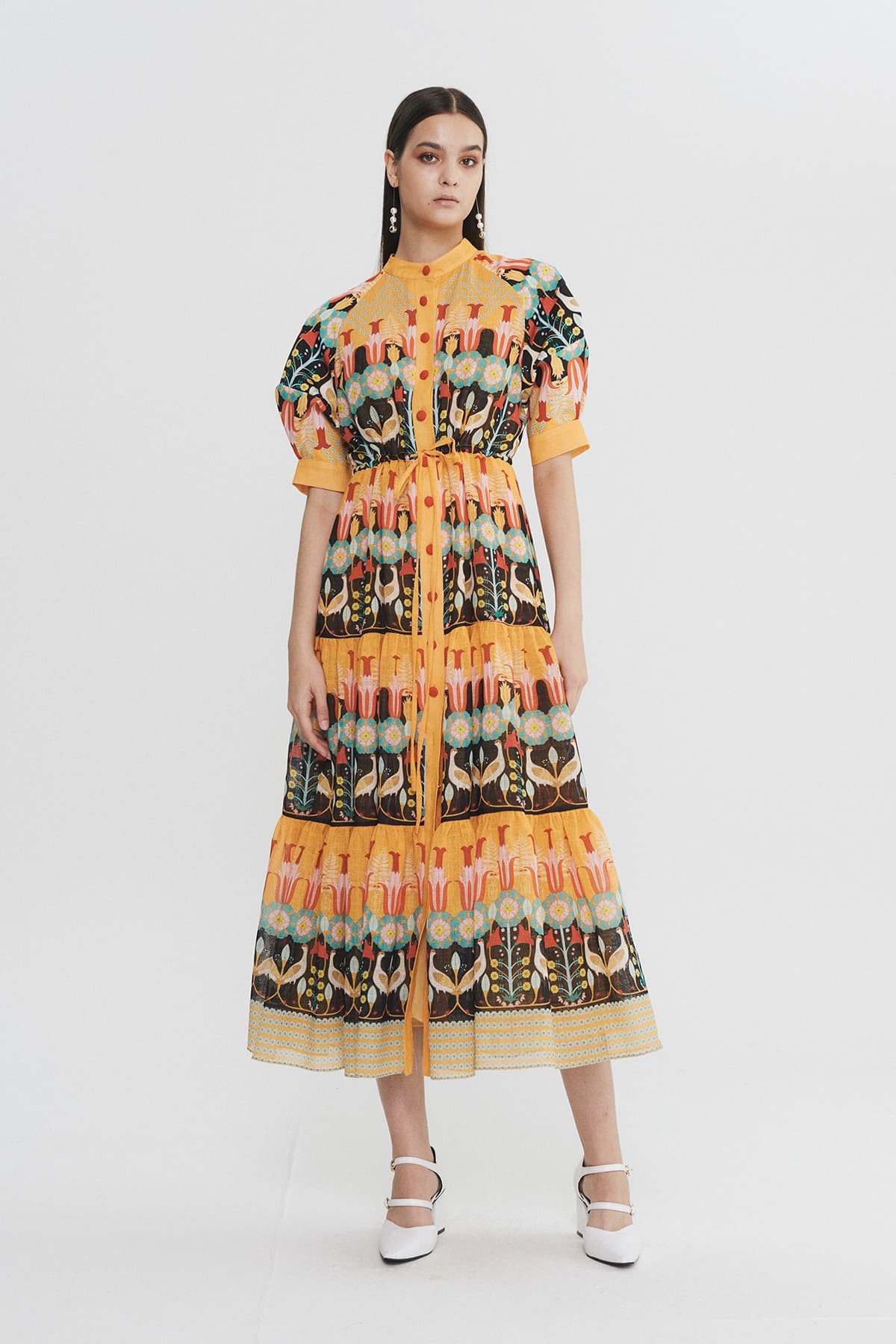 Raglan Tiered Shirt Dress (YE) — vue 5