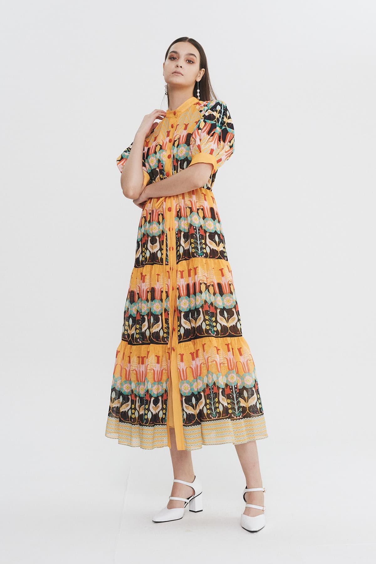 Raglan Tiered Shirt Dress (YE) — vue 7