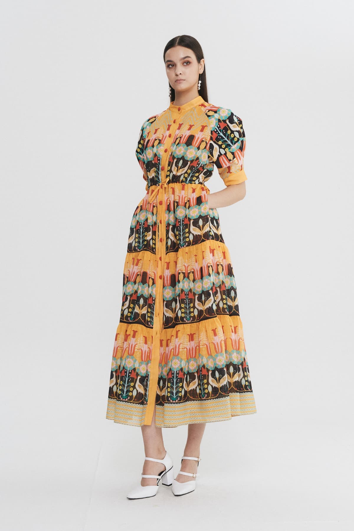 Raglan Tiered Shirt Dress (YE) — vue 8