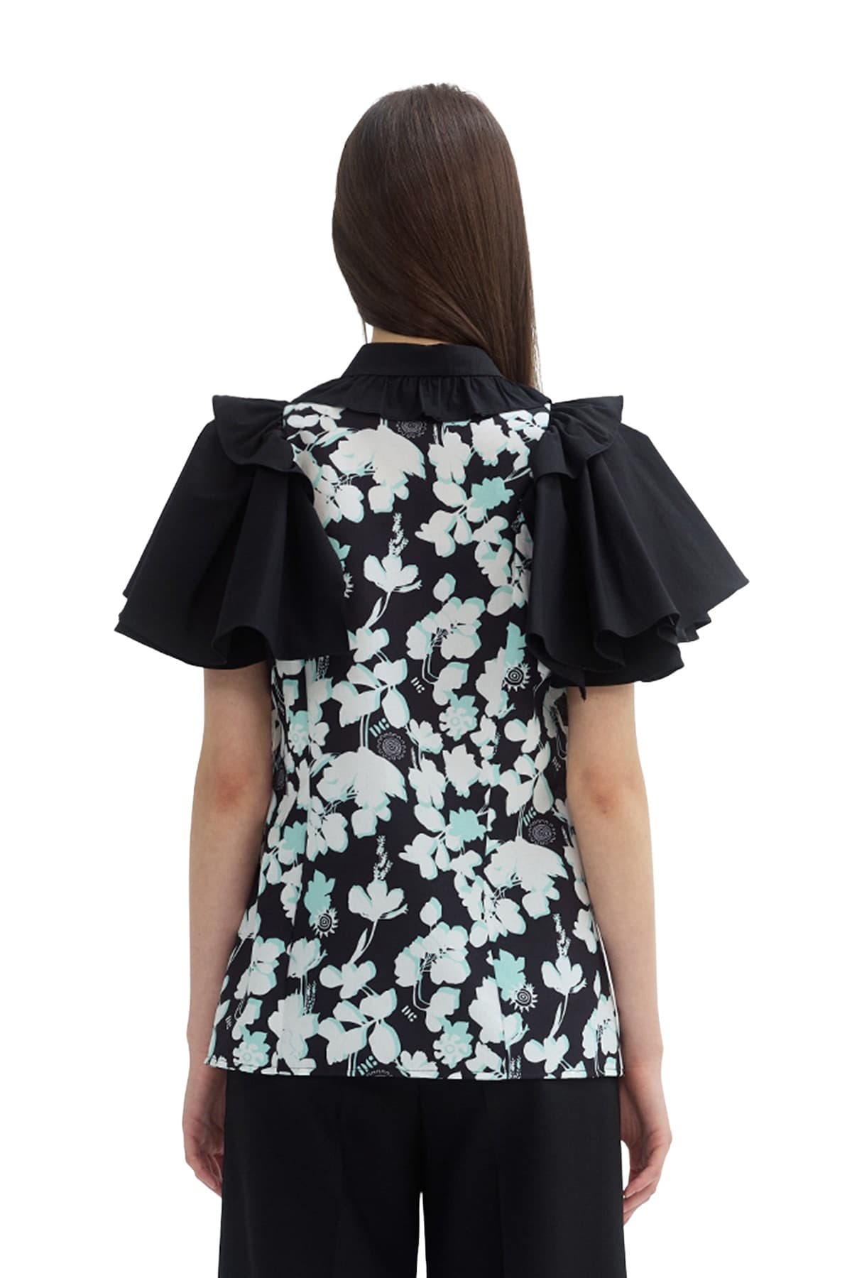 Ruffle Frill Blouse (BW) — vue 4