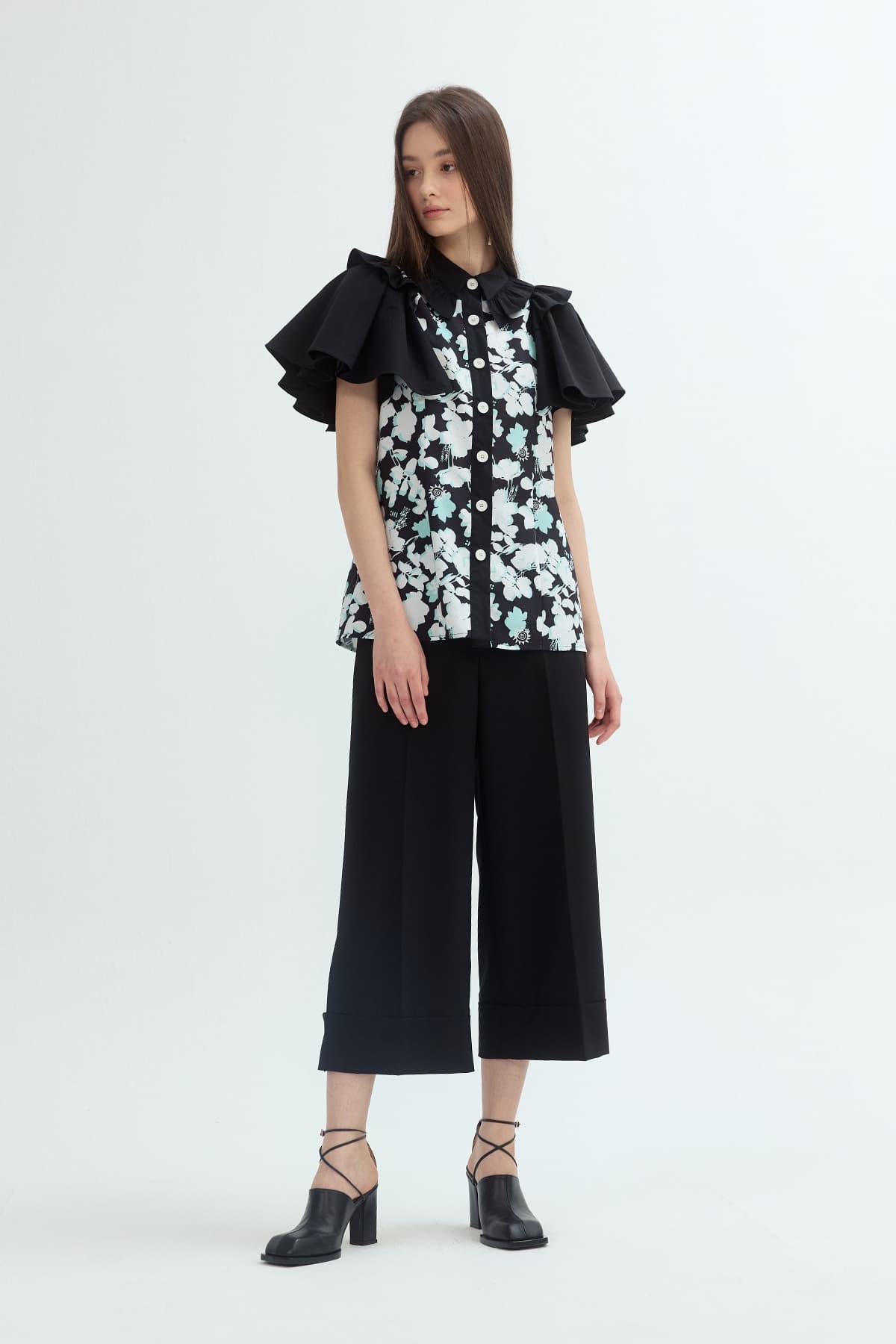 Ruffle Frill Blouse (BW) — vue 5