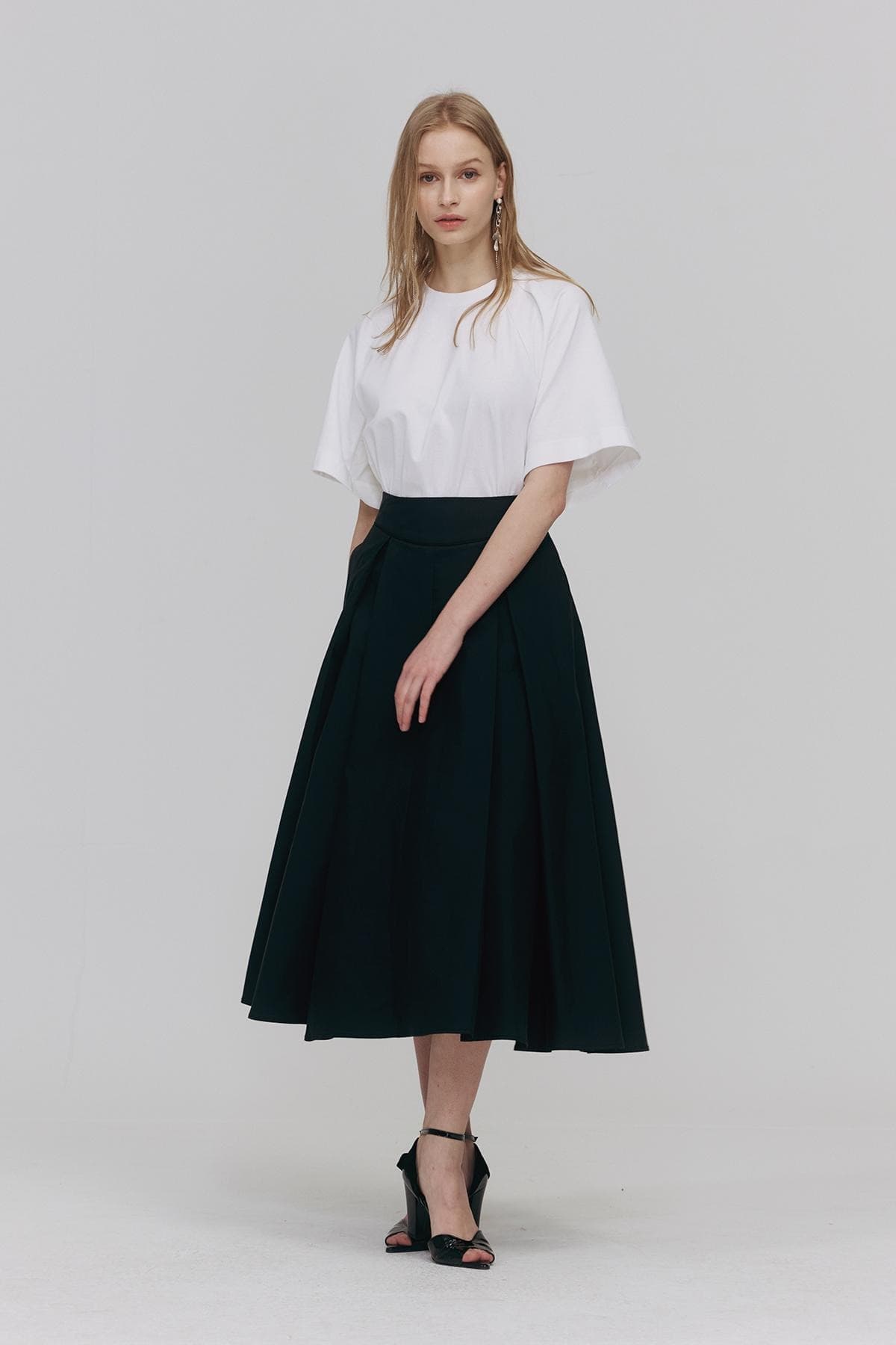 Piping Pintuck Skirt (BK) — vue 5