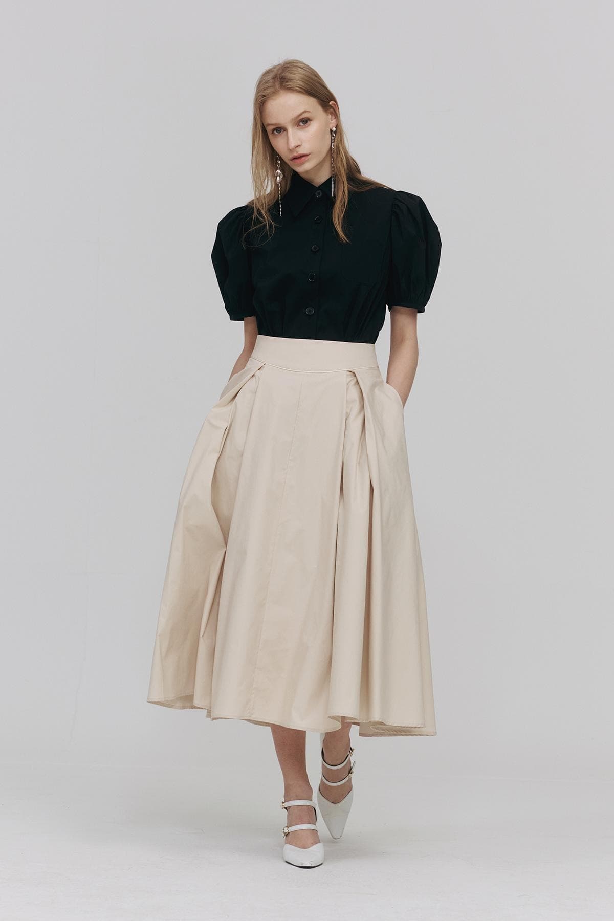 Piping Pintuck Skirt (BG) — vue 5