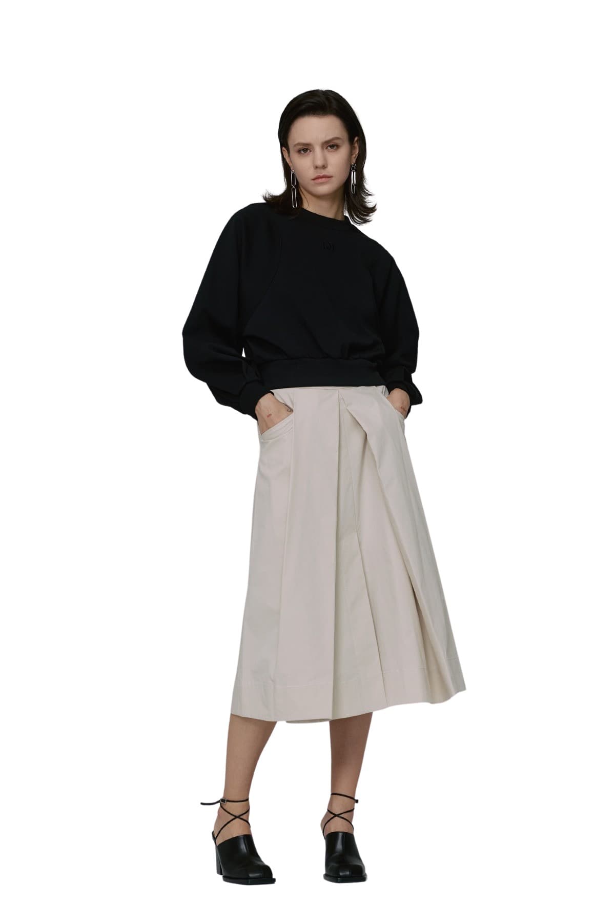 Pintuck Slit Midi Skirt (BG) — vue 5