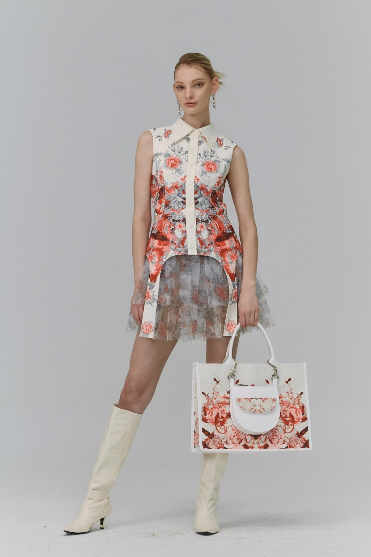 DOUCAN X Alice Martha: Flower Art Work Shopper Bag (RD) — vue 4