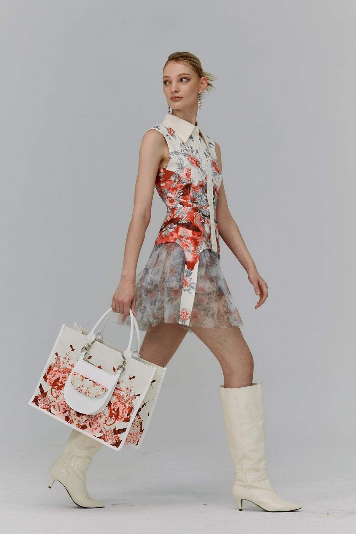 DOUCAN X Alice Martha: Flower Art Work Shopper Bag (RD) — vue 6