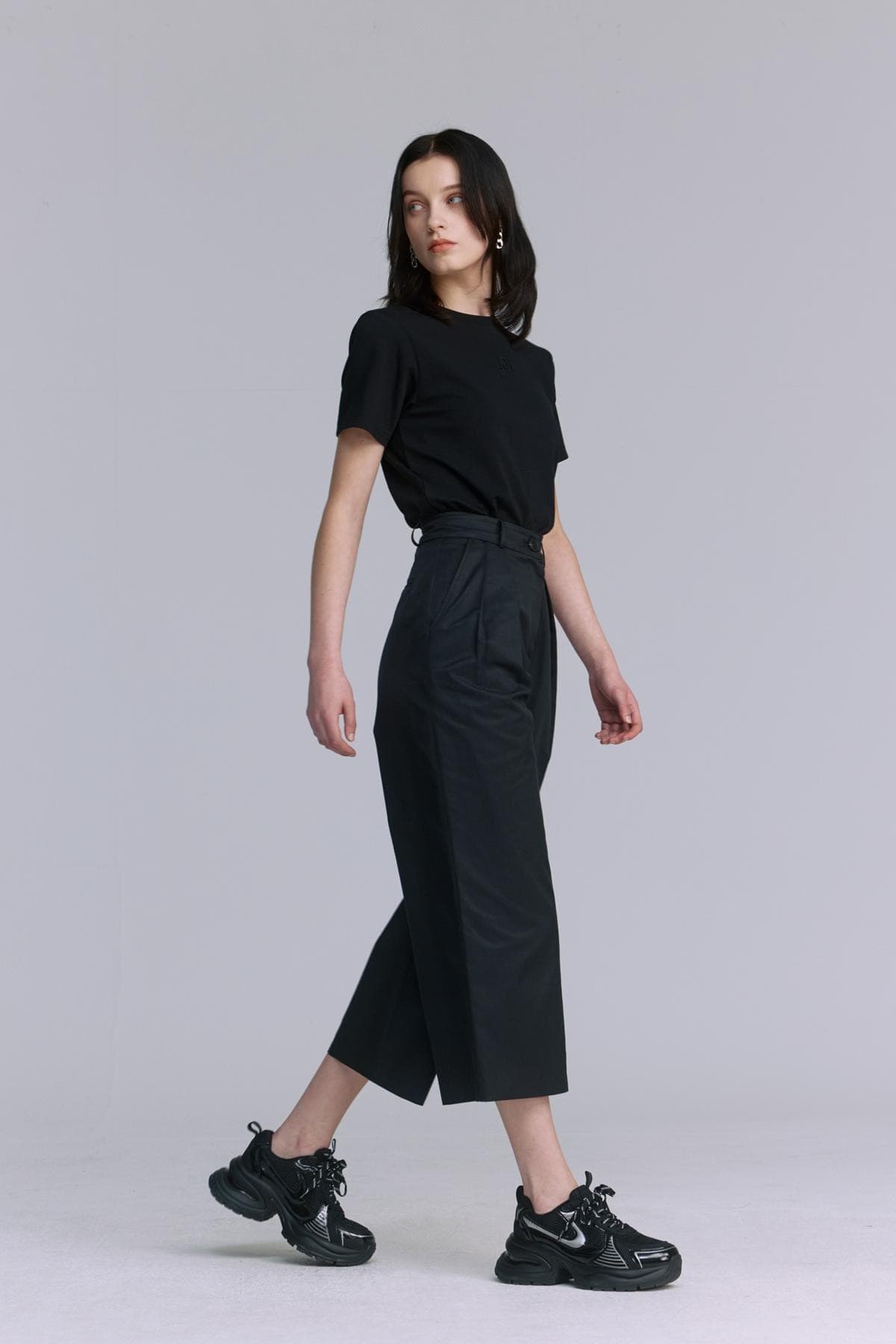 Embroidery Combi Line T-shirt (BLACK) — vue 7