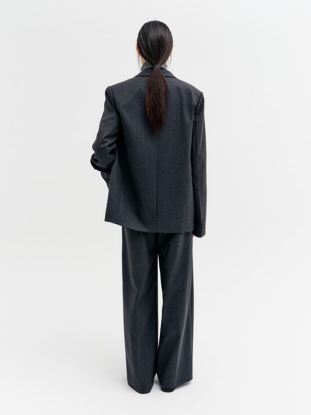 Single Breasted Jacket - Charcoal — vue 6