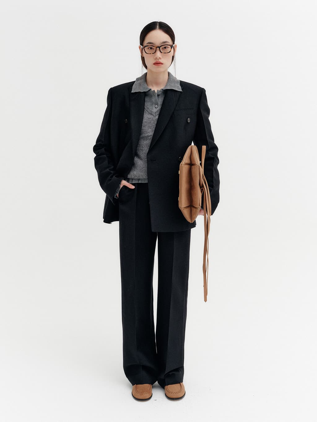 Double Breasted Jacket - Black — vue 3