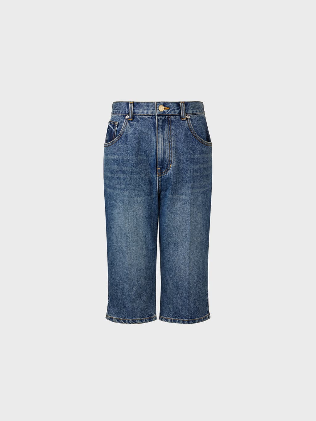 Slit Detail Bermuda Shorts - Blue — vue 3