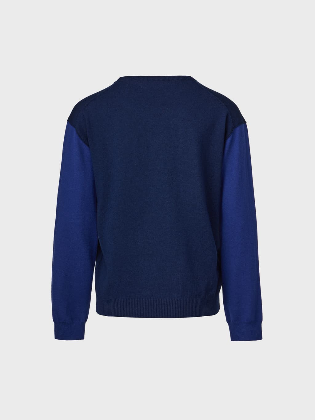 V-Neck Contrast Knit Top - Navy — vue 9