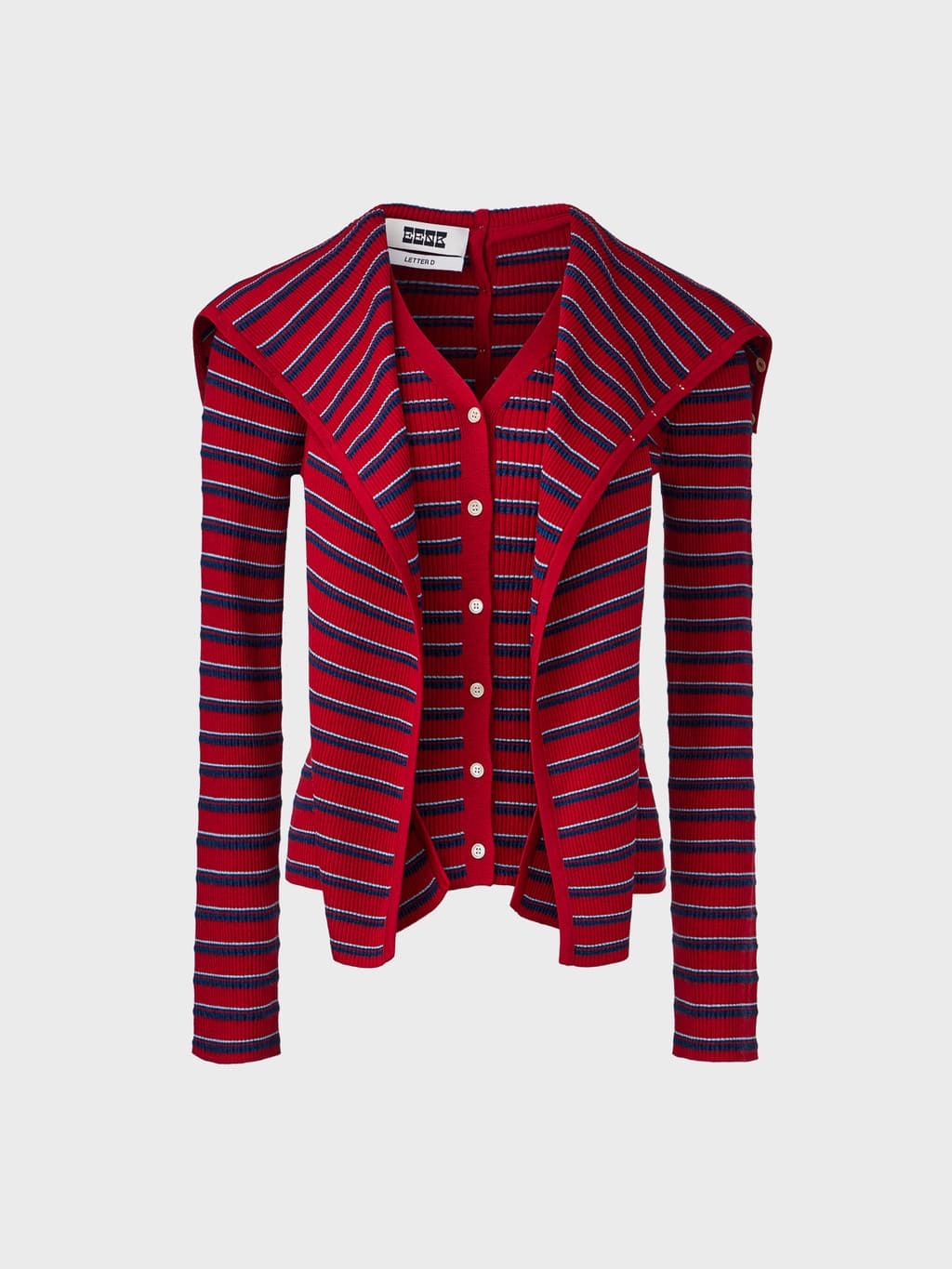Multi Way Button Cardigan - Red — vue 3