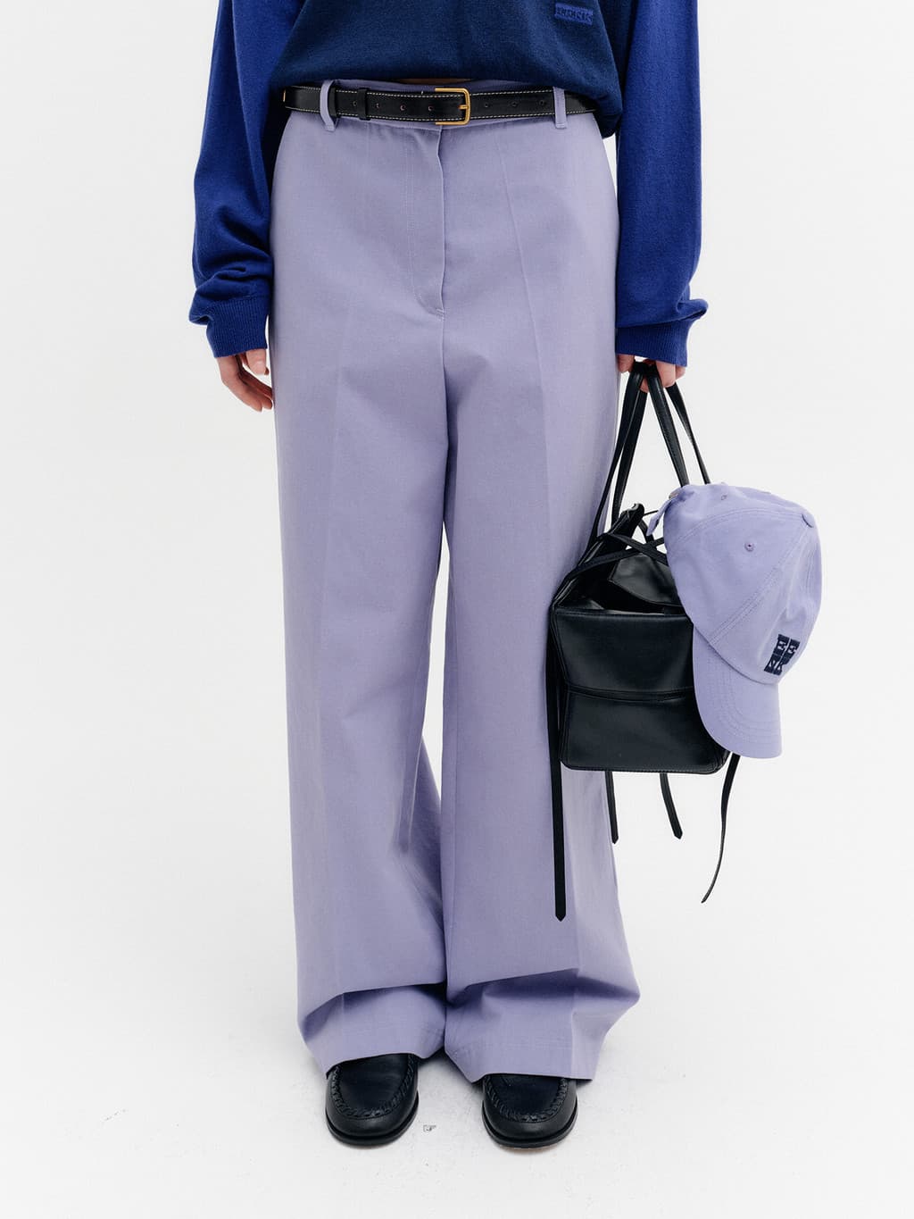 Embroidered Detail Pocket Pants - Purple — vue 6