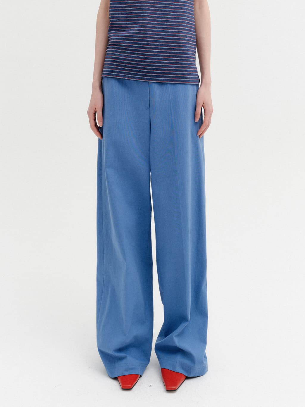 Embroidered Detail Pocket Pants - Blue — vue 6