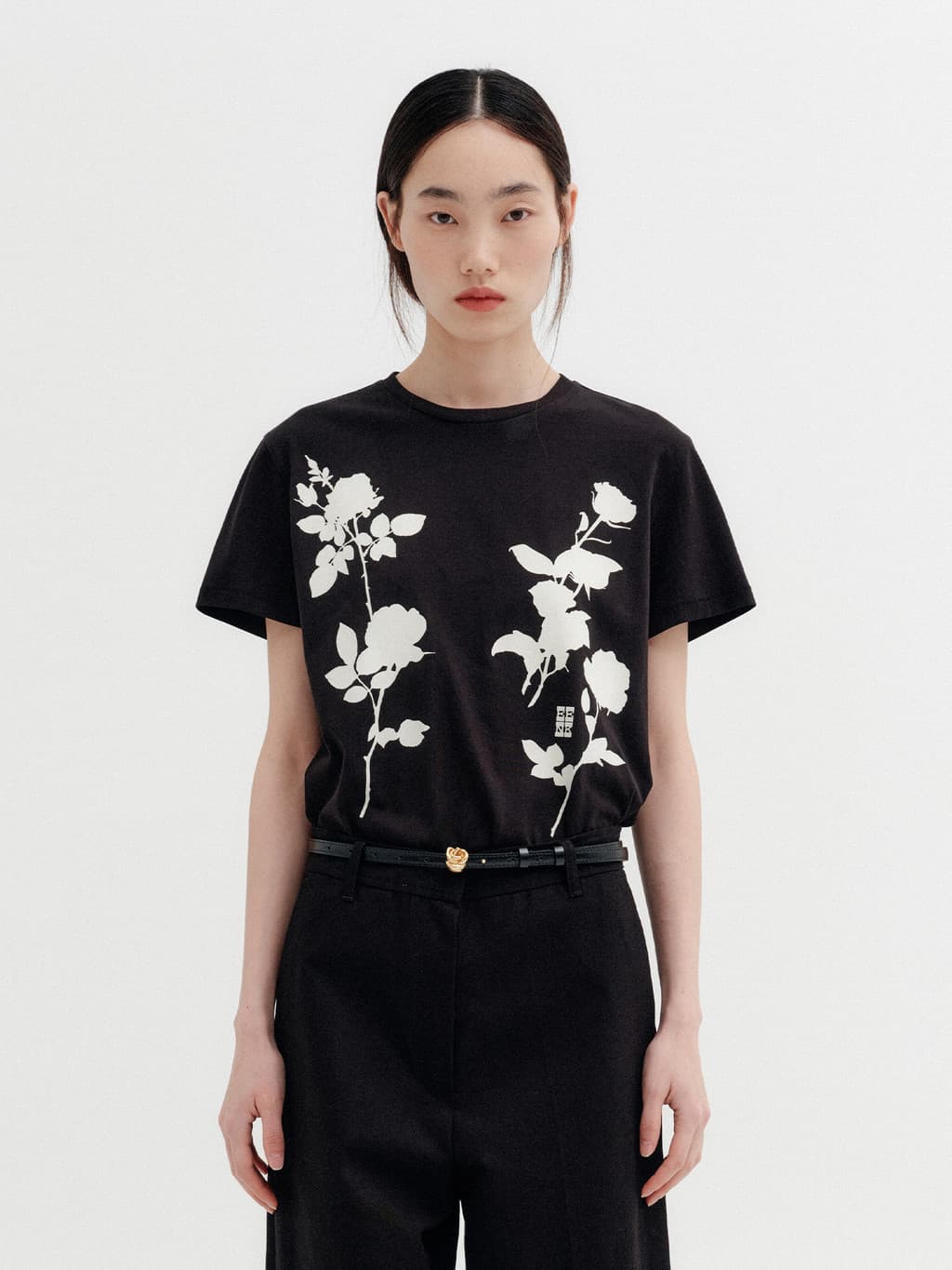 Front Rose Graphic T-Shirt - Black — vue 2