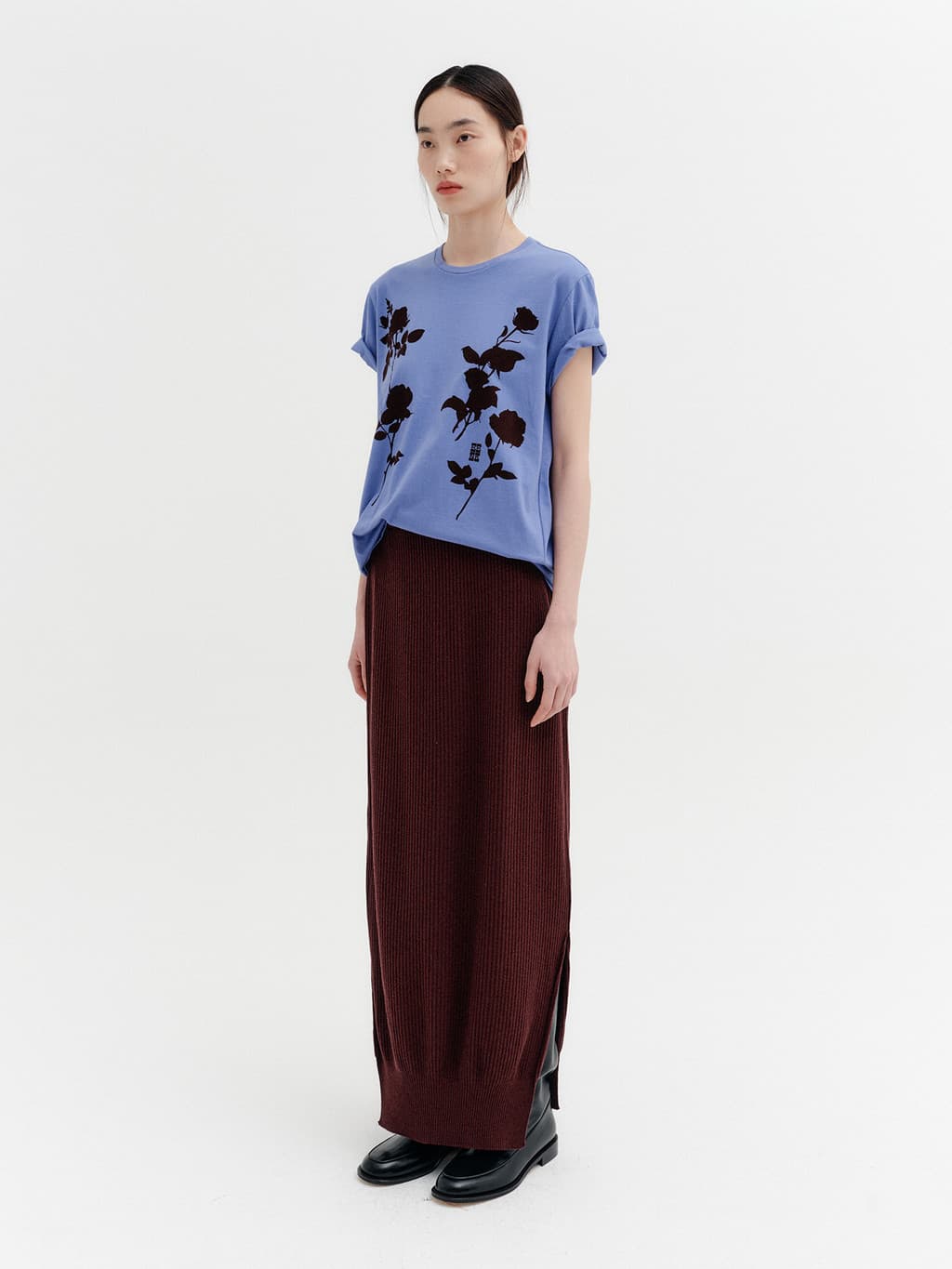 Front Rose Graphic T-Shirt - Purple — vue 5