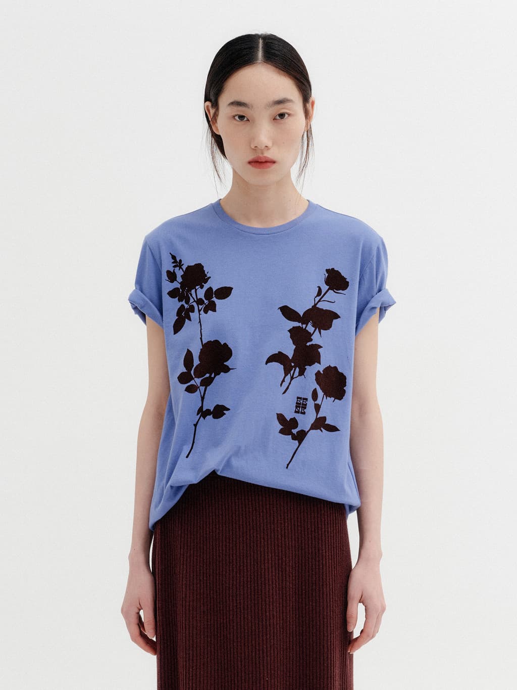 Front Rose Graphic T-Shirt - Purple — vue 1