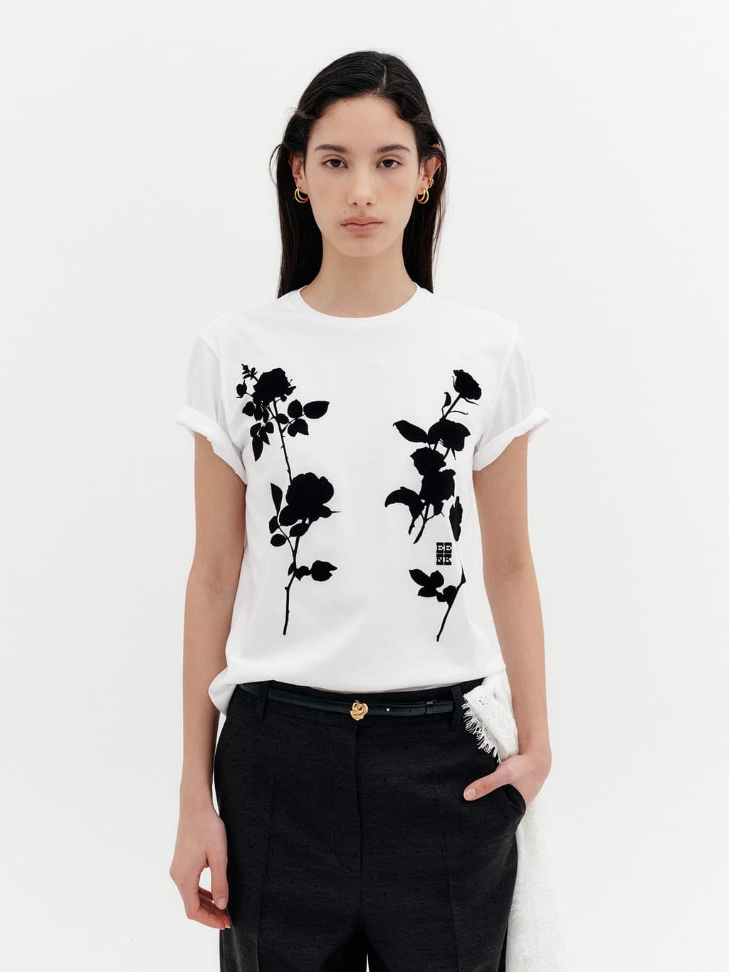 Front Rose Graphic T-Shirt - White — vue 2