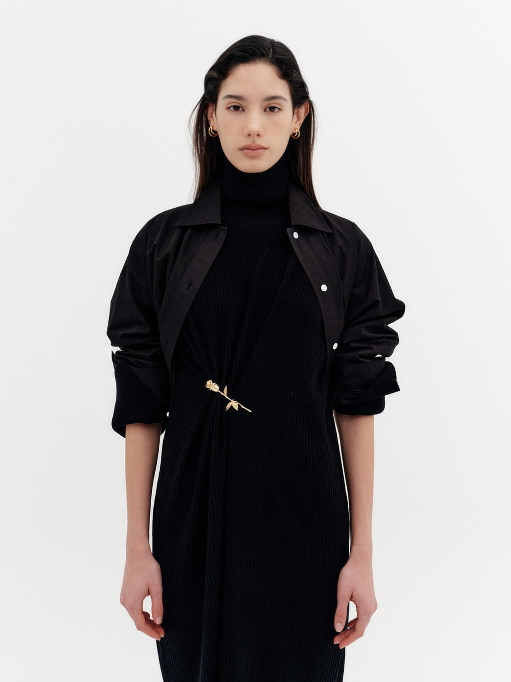 Classic Logo Embroidered Shirt - Black — vue 8