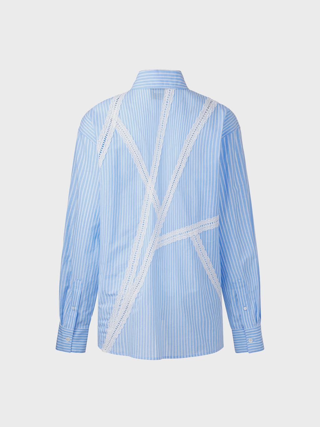 Lace Detail Panel Shirt - Sky Blue — vue 9