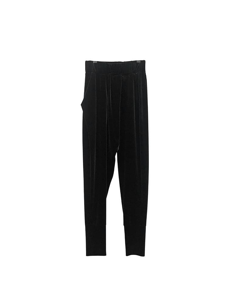 GDeL Velvet Asymmetric Jogger Pants (Black) — vue 11