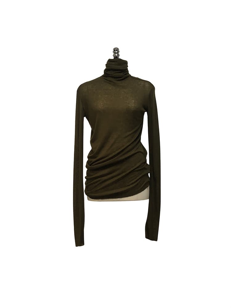 GDeL Slim Turtleneck Top (Khaki) — vue 12