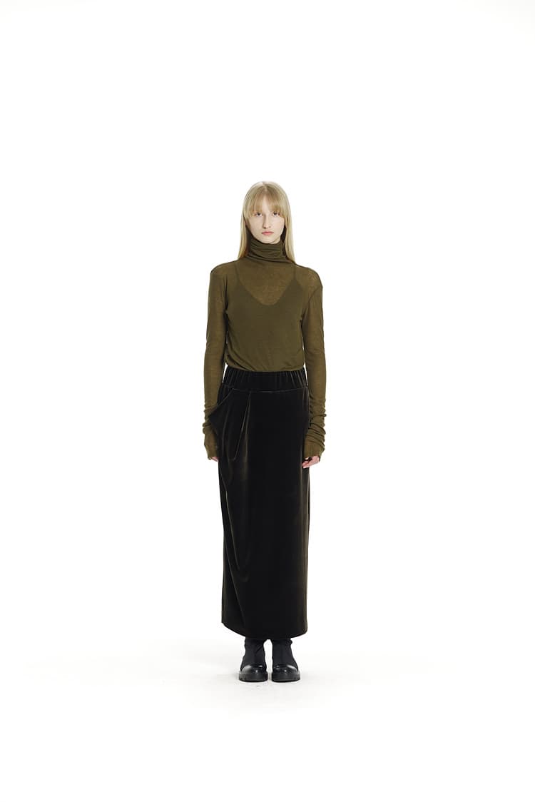 GDeL Slim Turtleneck Top (Khaki) — vue 4