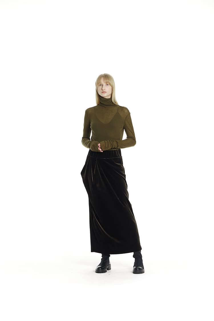 GDeL Slim Turtleneck Top (Khaki) — vue 10
