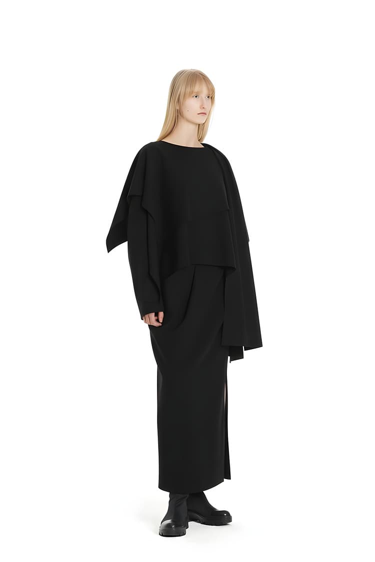 GDeL Less Line Cape Wide Top (Black) — vue 2
