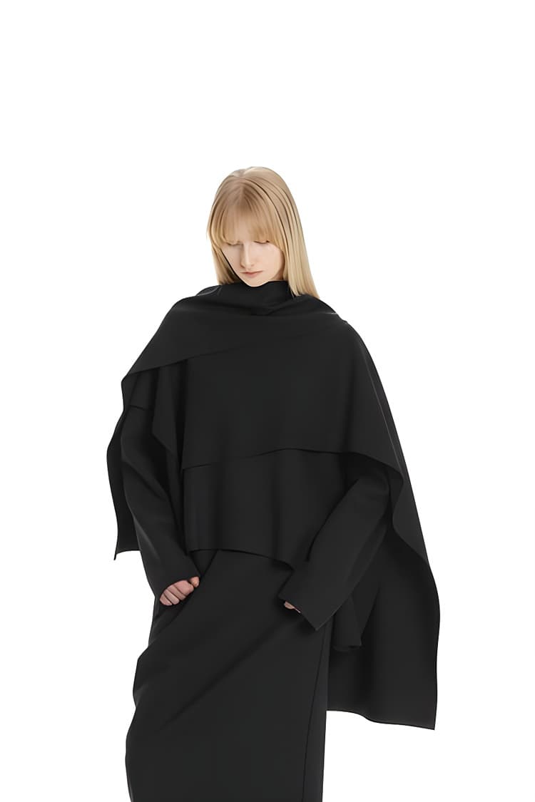 GDeL Less Line Cape Wide Top (Black) — vue 3