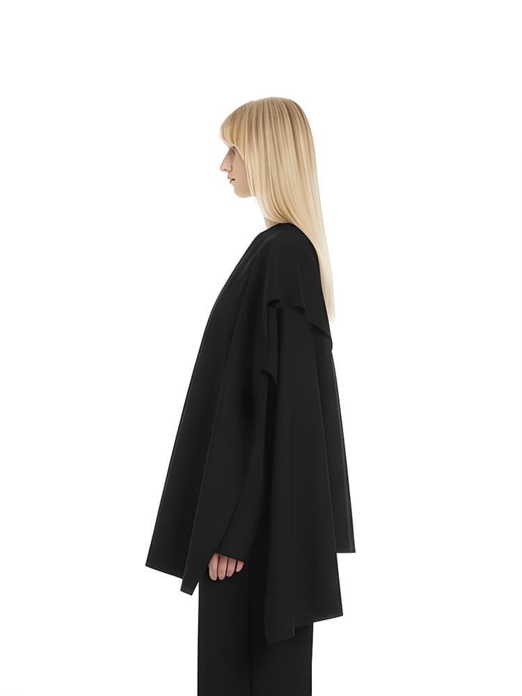 GDeL Less Line Cape Wide Top (Black) — vue 7