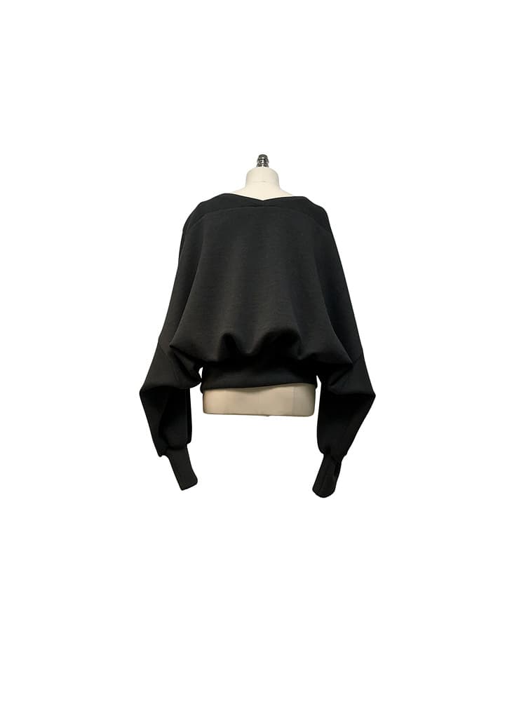 GDeL Boat Neck Volume Sweat Top (Dark Grey) — vue 13