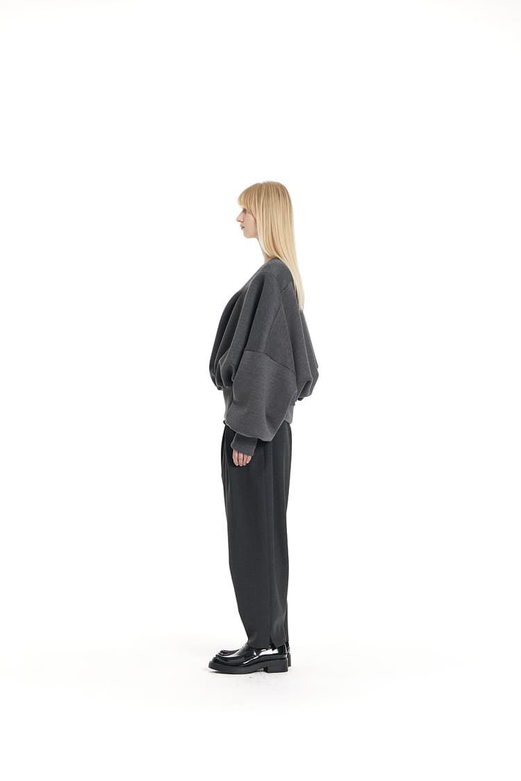 GDeL Boat Neck Volume Sweat Top (Dark Grey) — vue 6