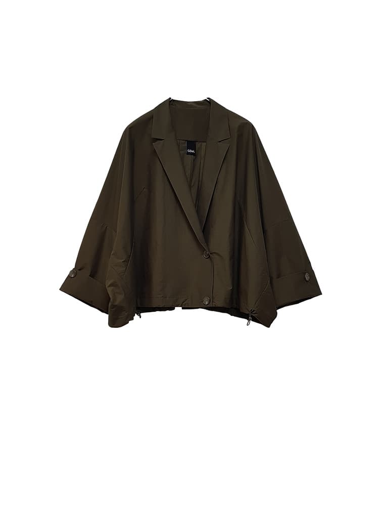 GDeL Recycled Nylon Wide Jacket (Khaki) — vue 2