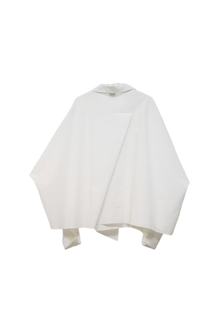 GDeL Asymmetrical Wide Shirt (White) — vue 8