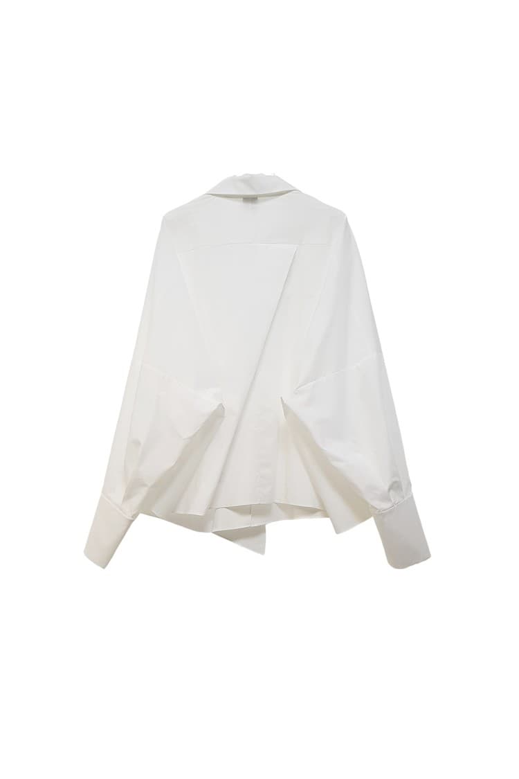 GDeL Asymmetrical Wide Shirt (White) — vue 10