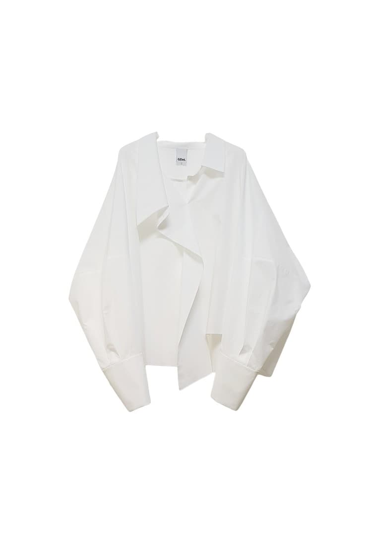 GDeL Asymmetrical Wide Shirt (White) — vue 1